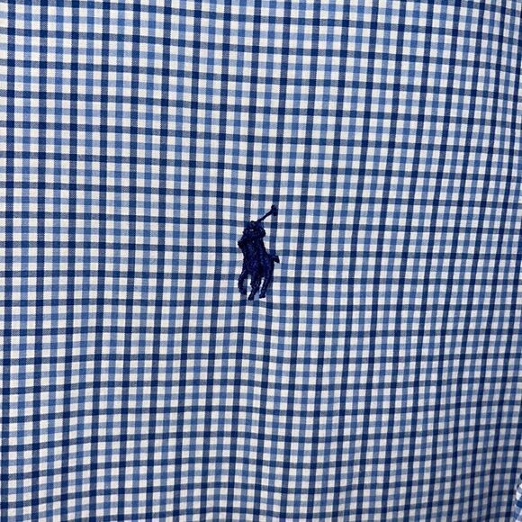 Ralph Lauren Men’s XL blue checked blue pony button down long sleeve shirt - Picture 4 of 10